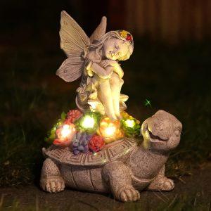 Solar-Powered Angel Statue for Outdoor Decor - Waterproof IPX4 Resin, Perfect for Garden, Patio, Lawn & Pathway - High-Quality Lighting Gift by SAIKOGITL