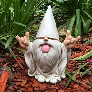 1pc Rocker Gnome Garden Statues Will Rock Your Fairy Garden And Garden Gnomes Outdoor Statues, Garden Gnome Statue, Garden Decor