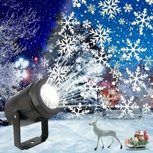 1pc Festive USB-Powered Snowflake Projection Lamp, LED Landscape Light for IndoorOutdoor Christmas Decoration, No Battery Required, 36V and Below Snowfall Effect for Party, Yard, and House Decor