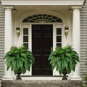 2pcs Premium 44 Inch Lifelike Faux Boston Ferns, UV-Resistant Artificial Plants For Indoor & Outdoor Decor, No Watering Gardening Decorative Bouquet For Stylish Living Room, Porch, Garden, Patio D??cor