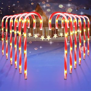 Solar-Powered Candy Cane Christmas Lights, 18in Outdoor Decorative String with 8 Modes - Perfect for Lawn, Yard, Garden & Xmas Tree, Christmas Decor