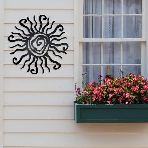 1pc Wacky Sun Metal Wall Art Outdoor Decor 18 Inches Rust Proof Wall Sculpture Ideal For Garden, Home, Farmhouse, Patio And Bedroom