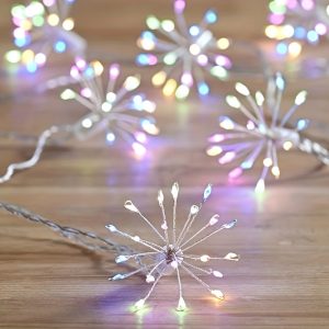 1pc Starburst Fairy String Light, 100 LED IndoorOutdoor Decoration, USB Powered, Multicolor, For Christmas Tree And Holiday Ambience