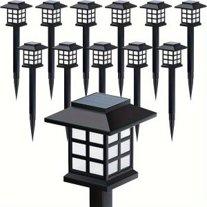 1224 Pack Solar Garden Outdoor Lights, Long Lasting Path Lights, Solar Powered, Automatic OnOff, For Landscaping Walkways Driveways Patio And Lawn Decorations, White Light