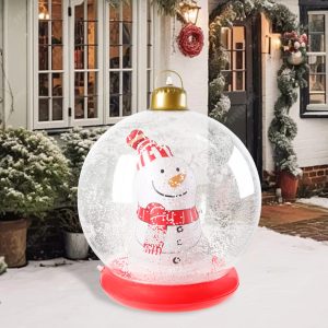 Customer Favorite Giant LED Light-Up Inflatable Christmas Ball with Remote - Large PVC Decoration for Home, Office & Theme Parties, Christmas Decor